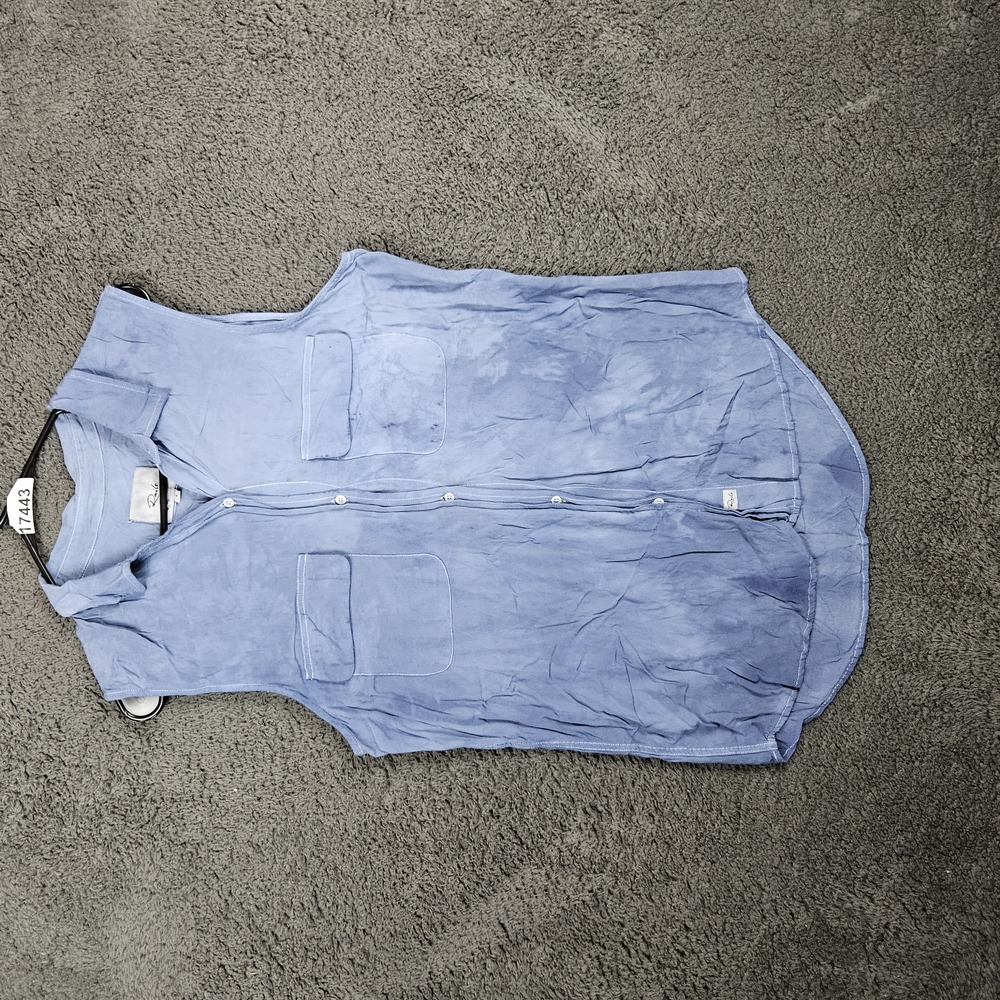 Rails Shirt‎ Womens Small Light Blue Sleeveless Casual Long Button Front